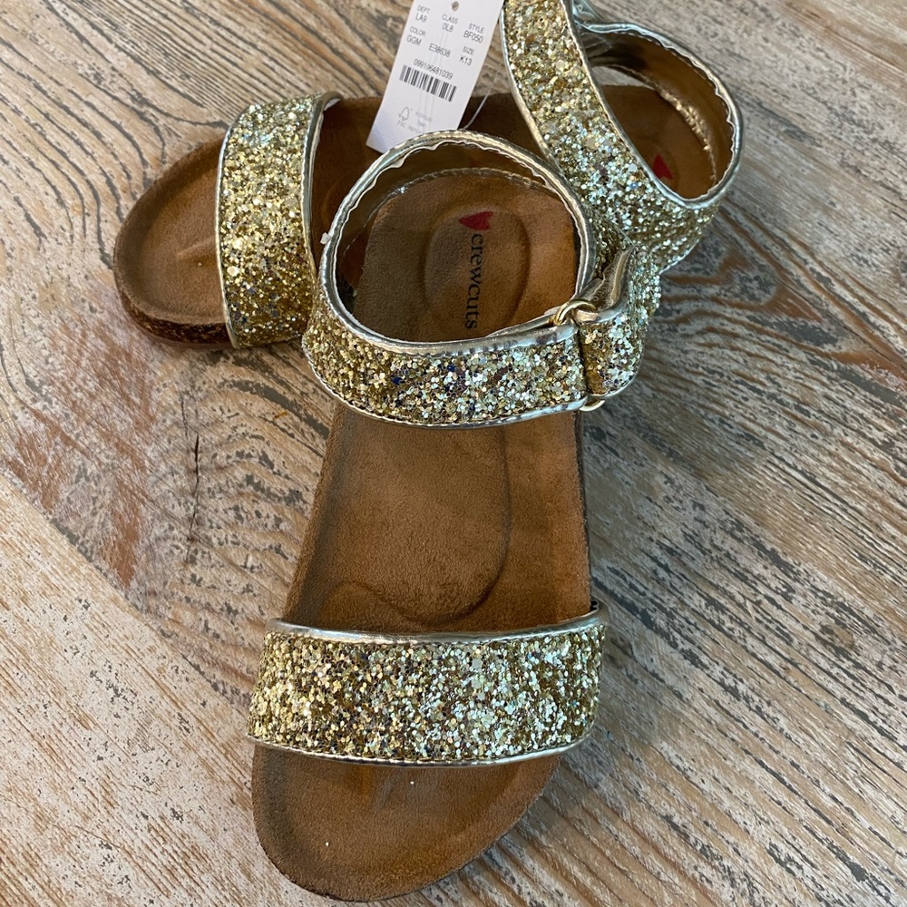 J Crew Glitter Cork Berkie sandals